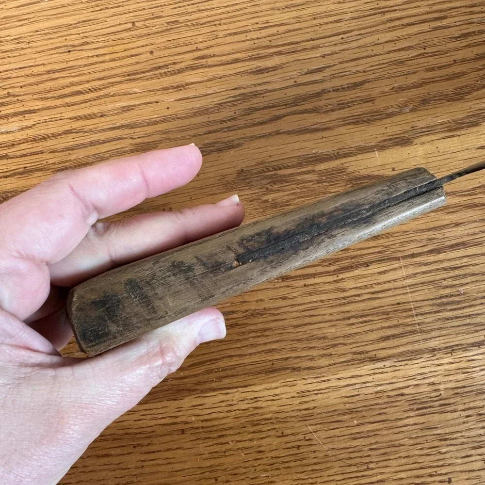Vintage Hand Forged Butcher Knife Rustic 10.5‎ Inch Blade Wood Handle